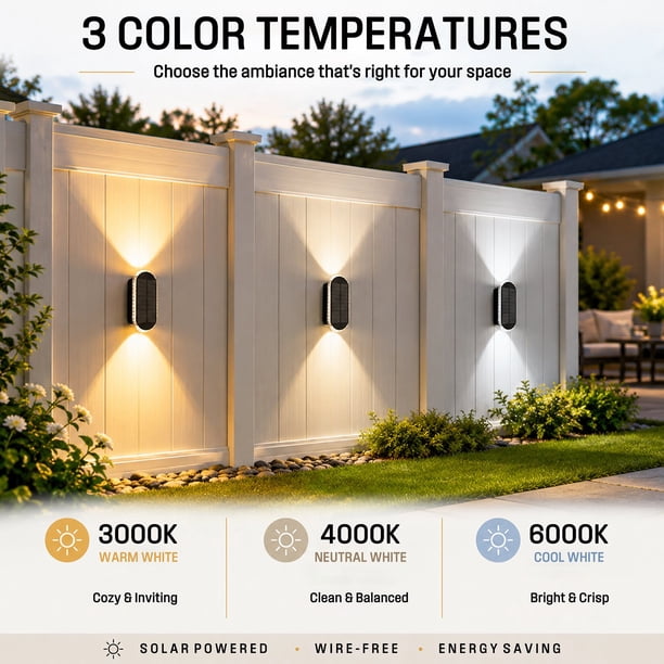 Westinghouse Solar Outdoor Fence Lights (4-Pack), Dusk-to-Dawn LED