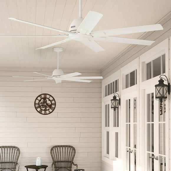 Hunter Downtown ENERGY STAR® Damp Rated Ceiling Fan and Wall Control - 72" & 60" Assorted Colors