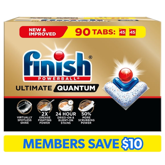 Finish Ultimate Quantum Dishwasher Pods, Dishwasher Detergent, Fresh Scent, 90 ct.