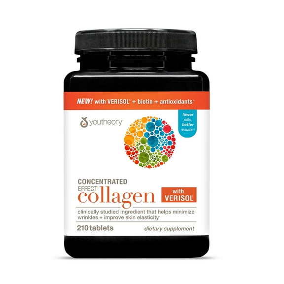 Youtheory Concentrated Effect Collagen with Verisol Tablets, 210 ct.