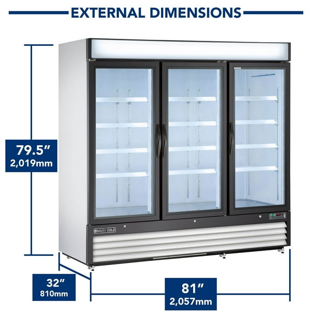 Maxx Cold X-Series Triple Door Upright Merchandiser Freezer (72 cu