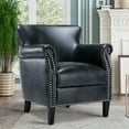 thumbnail image 1 of Hallie Club Top-Grain Leather Chair, Assorted Colors, 1 of 9