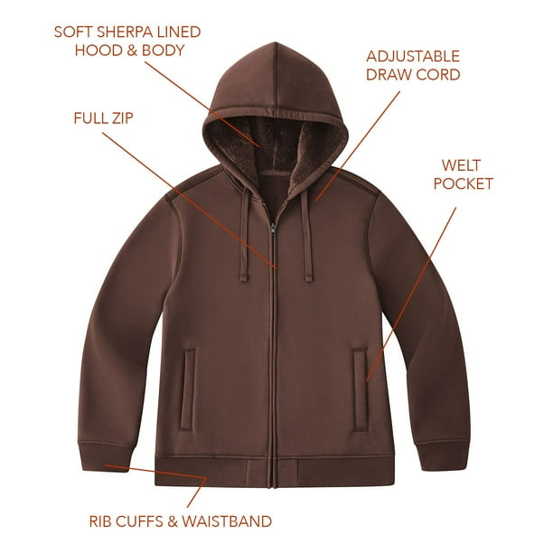 Member's Mark Men's Sherpa Lined Full Zip Hoodie - Samsclub.com