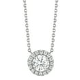 thumbnail image 1 of Round Cut Halo Diamond Pendant Necklace in 18K Gold, 1 of 4
