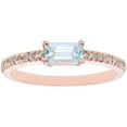 thumbnail image 1 of Baguette Cut Gemstone and 0.10 CT. T.W. Diamond Ring in 14K Gold, 1 of 4