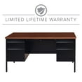 thumbnail image 11 of Hirsh Double Pedestal Office Desk With Center Drawer, Black/Walnut, 11 of 15