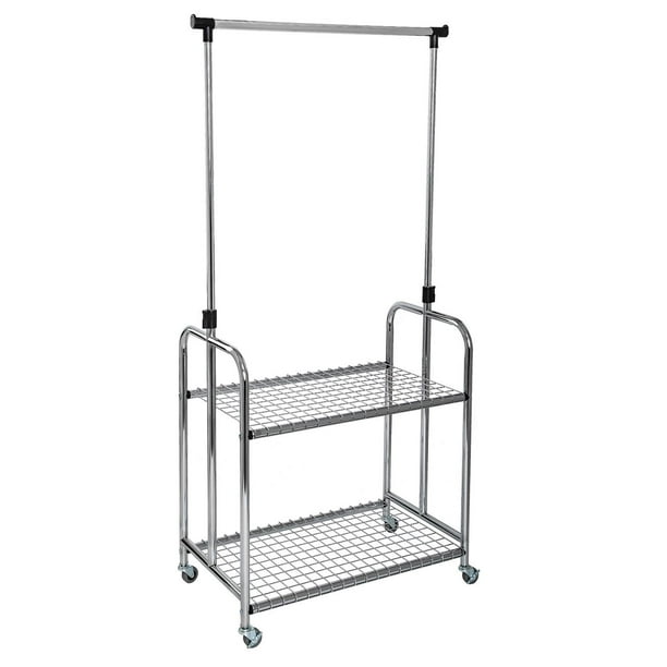 Seville Classics Home 2-Shelf Steel Garment Rack, W x