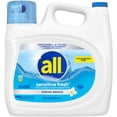 thumbnail image 1 of all Liquid Laundry Detergent, Sensitive Fresh, 208 Ounce, 166 Loads, 1 of 9
