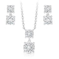 thumbnail image 1 of Lab White Sapphire Pendant and Earring Set in Sterling Silver, 1 of 9