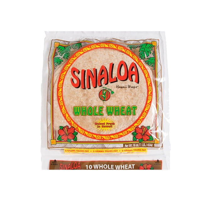Sinaloa Whole Wheat Hawaii Wraps 16oz , 3pk