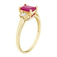 thumbnail image 2 of Emerald Cut Natural Gemstone & 0.20 CT. T.W. 3-Stone Diamond Ring in 14K Gold, 2 of 4