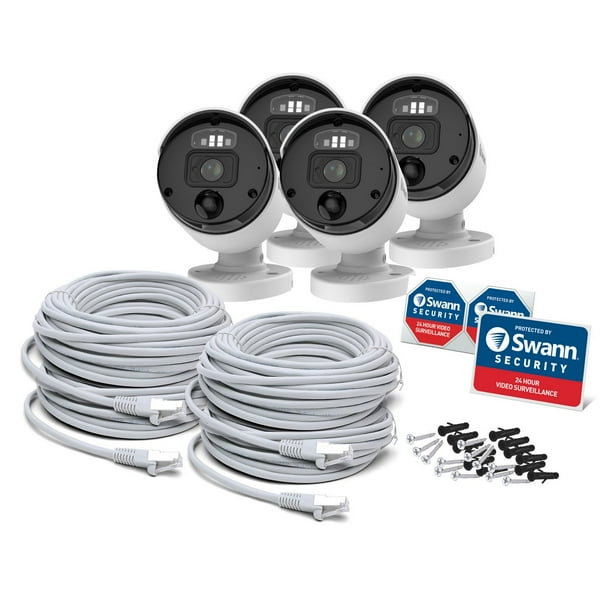 新品　Swann Enforcer Security System 4台カメラ Swann PoE 4K Pro Enforcer Bullet Security Cameras, 4pk. - Samsclub.com
