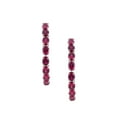 thumbnail image 3 of Oval Cut Gemstone Inside Out Hoop Earrings in Sterling Silver, 3 of 4