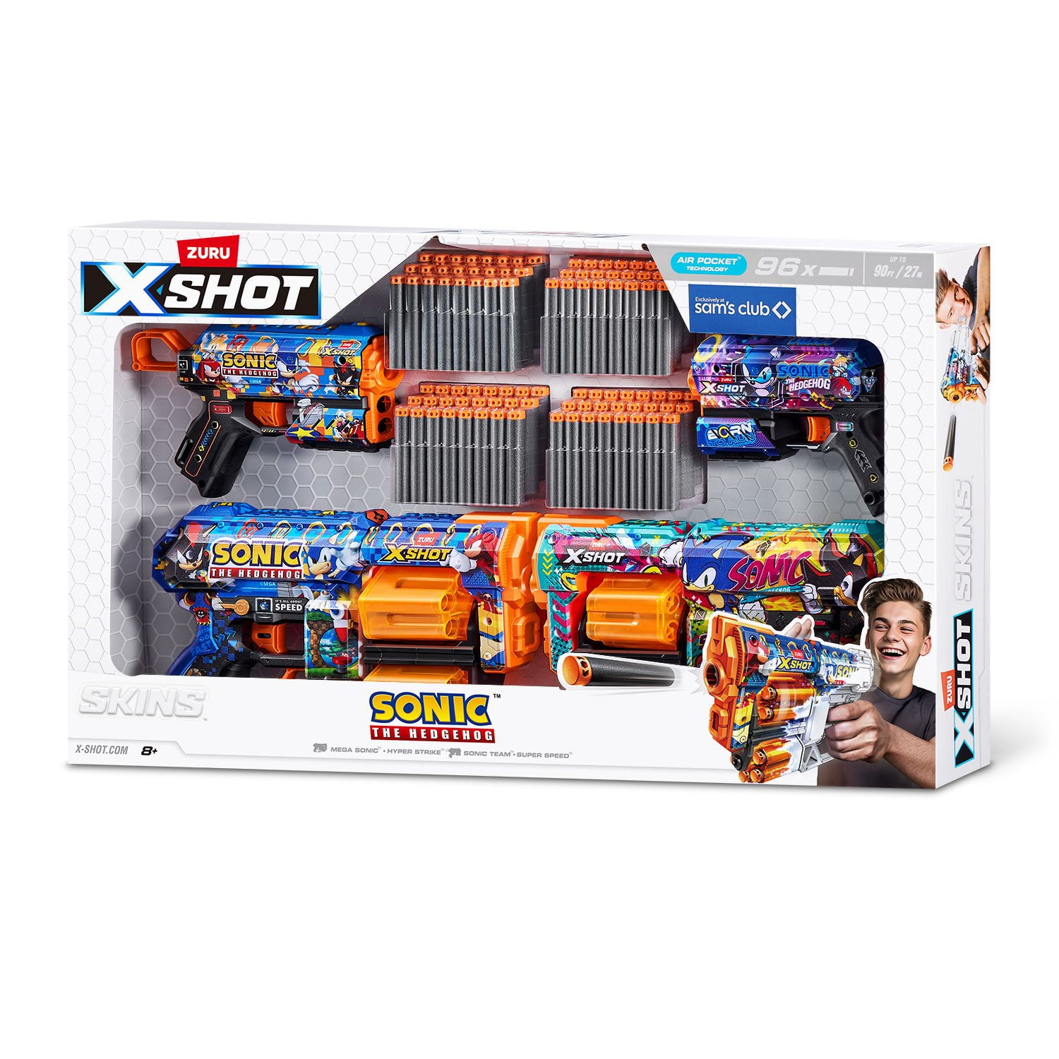 Zuru X-Shot Combo Pack Dread Sonic & Flux Sonic Blaster, 4 pk
