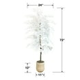 thumbnail image 5 of Faux 72" White Ficus in White Handwoven Basket, 5 of 5