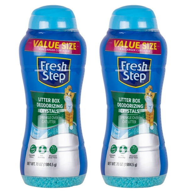 Fresh Step Fresh Scent Litter Box Deodorizing Crystals Value Pack with two 70oz bottles Fresh Step Fresh Scent Litter Box Deodorizing Crystals Value Pack with two 70oz bottles
