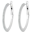 thumbnail image 1 of 0.29 CT. T.W. Diamond Hoop Earrings in Sterling Silver, 1 of 5