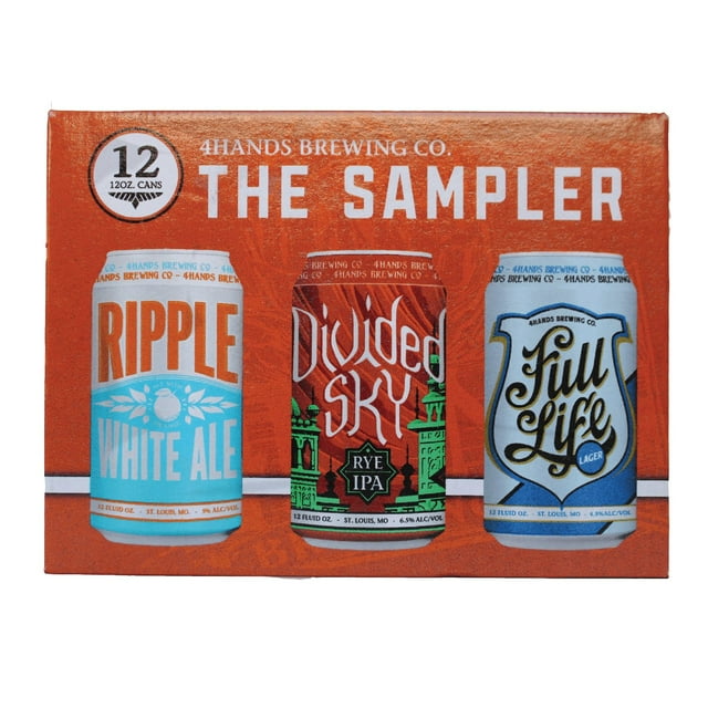 4 Hands The Sampler Ale and Lager Beer Variety Pack, 12 fl. oz. can, 12 pk.