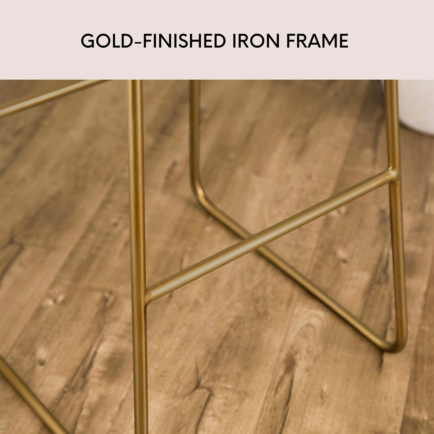 Lila Modern Gold Finished Iron Frame Faux Fur Bar Stool - Samsclub.com