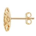 thumbnail image 2 of 14K Gold Diamond Cut Flower Stud Earrings, 2 of 4
