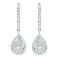 thumbnail image 1 of 0.96 CT. T.W. Round Cut Pear Shape Halo Diamond Dangle Earrings in 14K Gold, 1 of 7