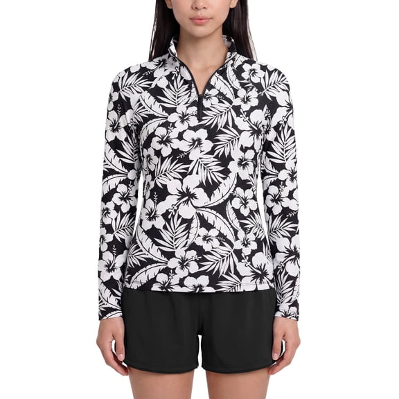 Lands' End Women's Quarter Zip Rashguard