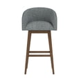 thumbnail image 3 of HH2 Home Upholstered Barrel Back Wood Adjustable Height Swivel Bar Stool, 3 of 19