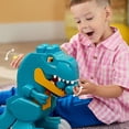 thumbnail image 5 of MEGA BLOKS Fisher-Price Build & Chomp Dinosaur T-Rex Block Toy with Rolling Wheels, 25 pc., 5 of 6