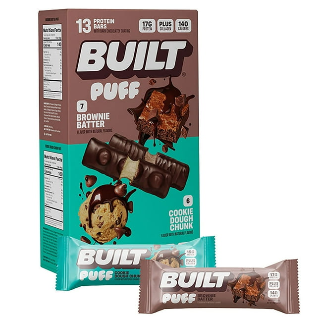Built Bar Puff & Chunk Protein Bars, Variety Pack, 13 ct.