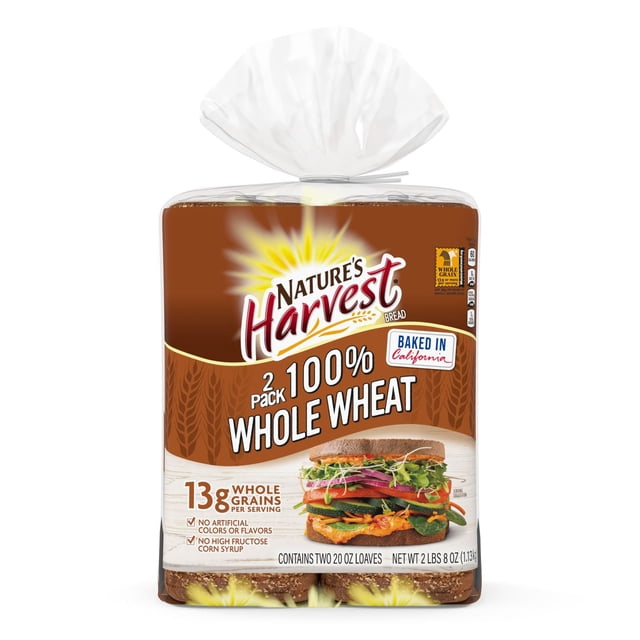 Nature's Harvest 100% Stone Ground Whole Wheat 20oz , 2pk