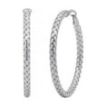 thumbnail image 1 of Italian Diamond Cut Snake Hoop Earrings in Sterling Silver, 1 of 7