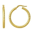thumbnail image 2 of Diamond Cut Hoop Earrings in 14K Gold, 2 of 4