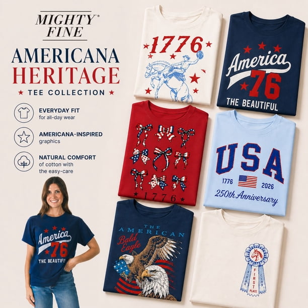 Mighty Fine Women's Americana Graphic T-Shirt - Samsclub.com