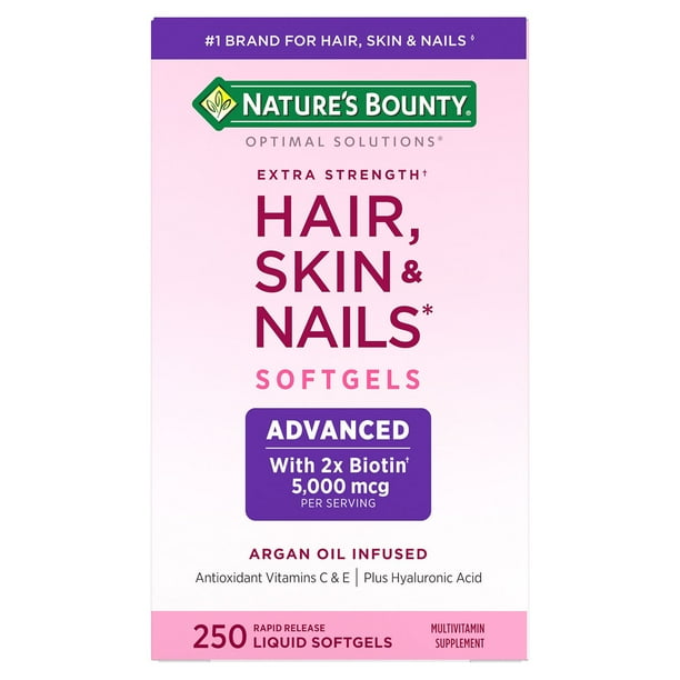 nature's bounty glutathione Nature's Bounty Optimal Solutions Advanced Hair, Skin & Nails Softgels, 250  ct