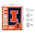 thumbnail image 3 of Logo Brands Illinois Fighting Illini 60"x70" Super Plush Blanket, 3 of 6