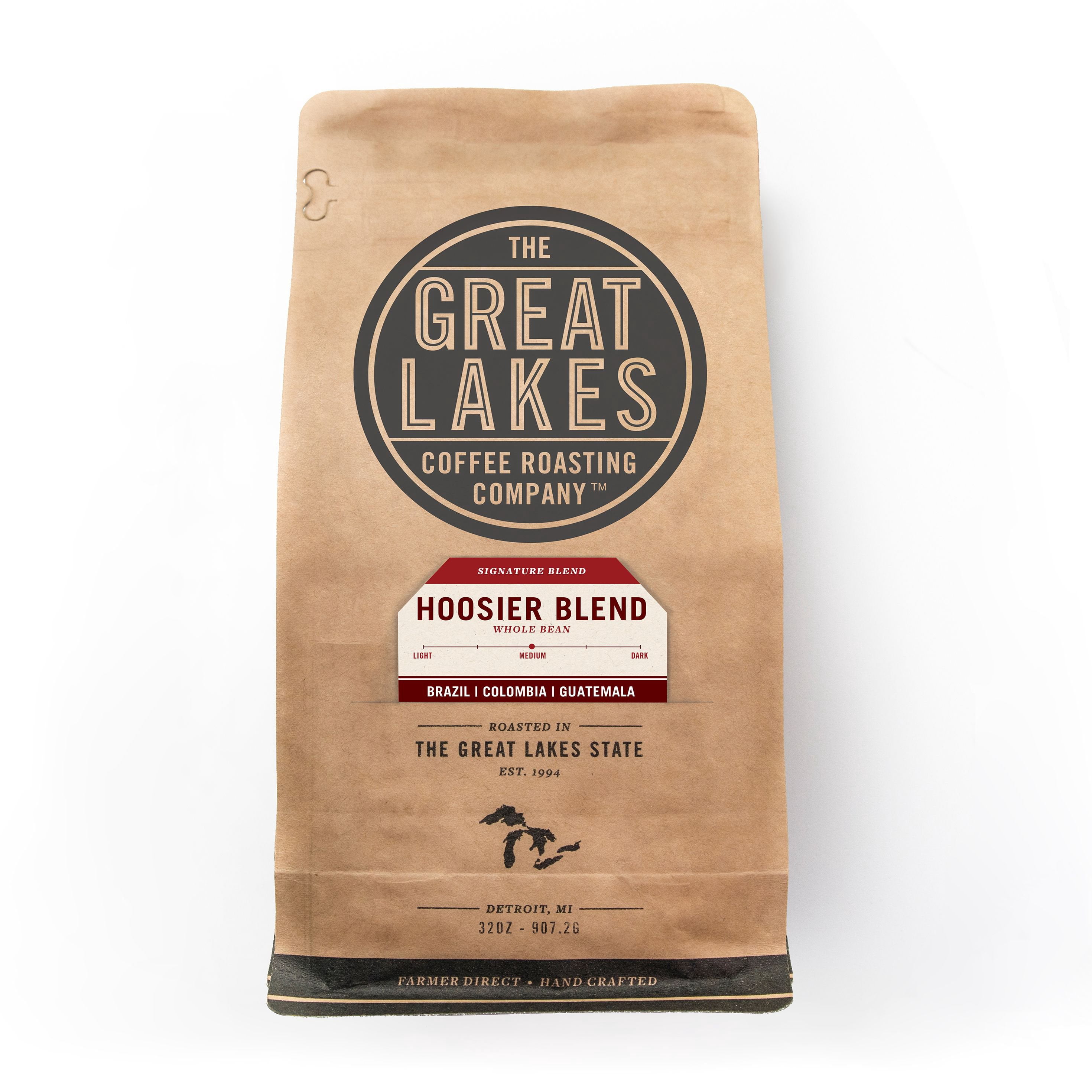 Great Lakes Medium Roast Whole Bean Coffee, Hoosier Blend, 32 oz.