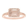 thumbnail image 1 of Emerald Cut Gemstone & 0.23 Halo Diamond Ring in 14K Gold, 1 of 4