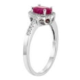 thumbnail image 3 of Oval Cut Gemstone and 0.15 CT. T.W. Halo Diamond Ring in 14K Gold, 3 of 6