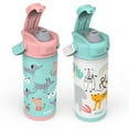 thumbnail image 4 of Zak Designs 14-oz. Stainless Steel Double Wall Beacon Straw Bottle for Kids, 2-Piece Set (Choose Color), 4 of 9