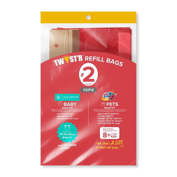Prince Lionheart Diaper Twist'R #. 2 Refill Bags, 10 pk.