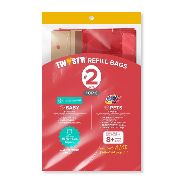 Prince Lionheart Diaper Twist'R #. 2 Refill Bags, 10 pk.