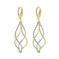 thumbnail image 2 of Two-Tone Double Twist Drop Earrings in 14K Gold, 2 of 4
