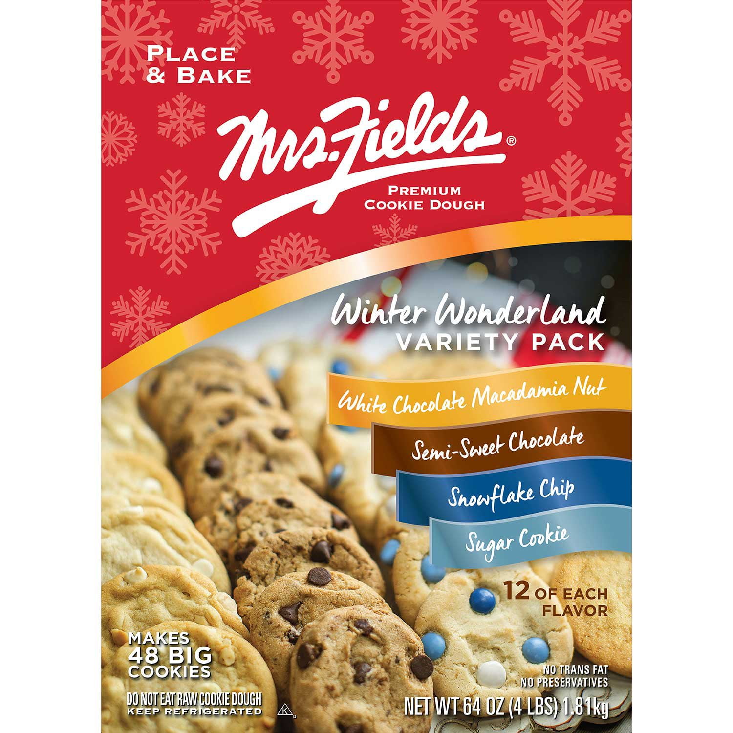 Mrs. Field's Premium Cookie Dough Winter Wonderland Variety Pack