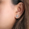 thumbnail image 7 of 0.50 CT. T.W. Princess Cut Halo Diamond Stud Earrings in 14K Gold, 7 of 7