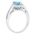 thumbnail image 2 of Marquise Cut Gemstone & .20 CT TW Diamond Ring in Sterling Silver, 2 of 4
