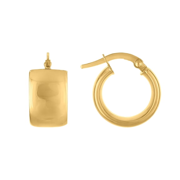 High-Polish Huggie Hoop Earrings in 18K Gold