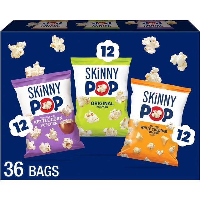 SkinnyPop Variety Snack Pack Popcorn, 0.5 oz., 36 pk.