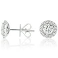 thumbnail image 3 of Round Cut Halo Diamond Stud Earrings in 18K Gold, 3 of 3