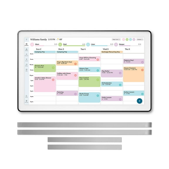 Skylight 27" Calendar Max Charcoal Shadowbox WiFi Digital Calendar Bundle