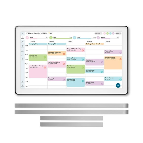Skylight 27" Calendar Max Charcoal Shadowbox WiFi Digital Calendar Bundle